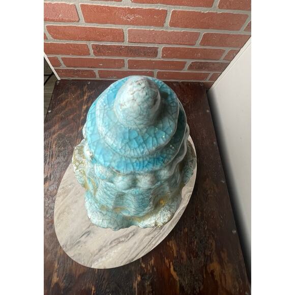 Unbranded Large Ceramic Finial Turquoise Crackle Glaze Architectural 19" - Picture 9 of 9